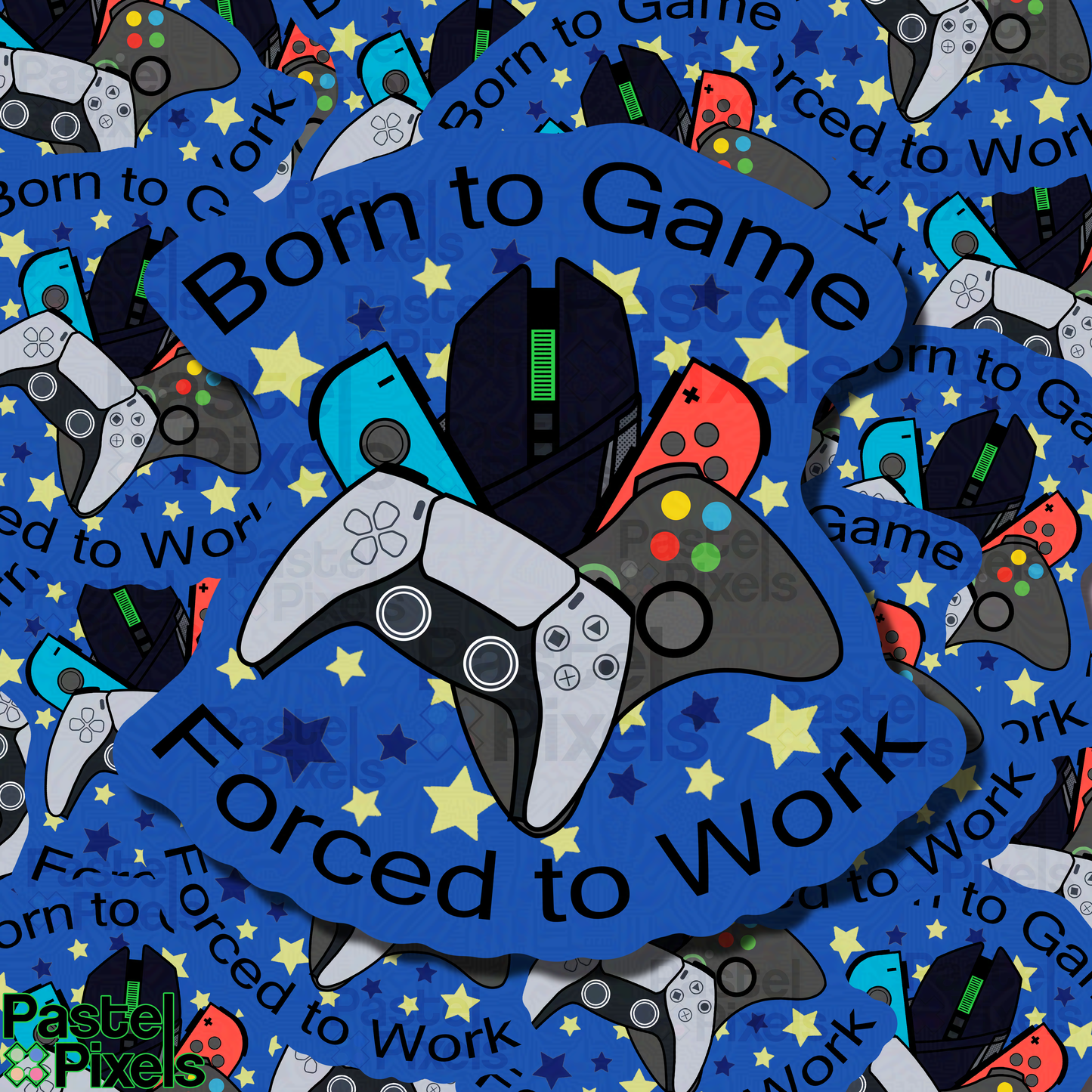 Born to Game Sticker - Blue