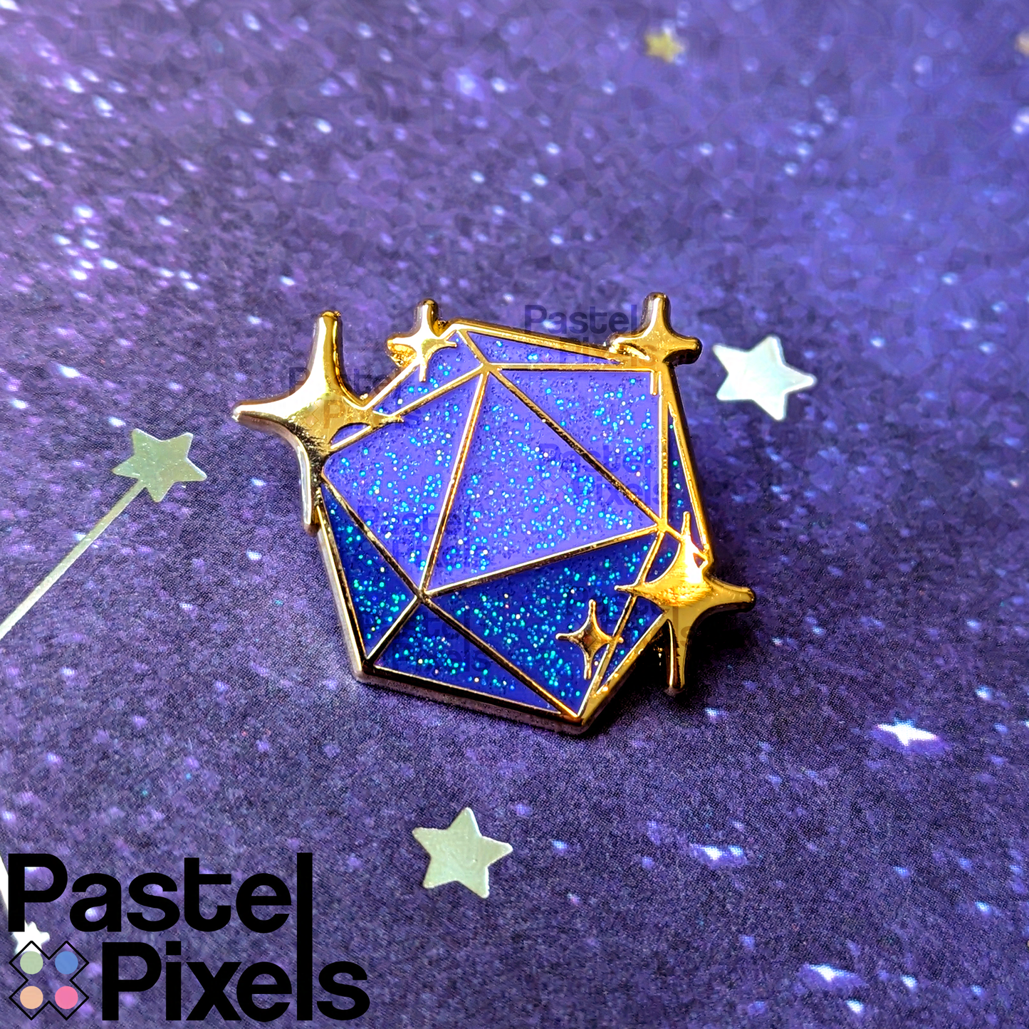 Sparkling D20 Pin